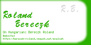 roland bereczk business card